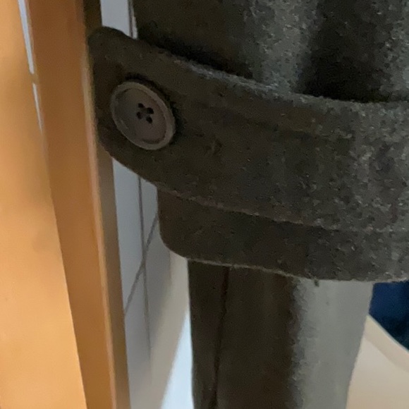 Army green, melton wool, 3/4 length toggle pea coat.  J Crew, xs, - Picture 4 of 5